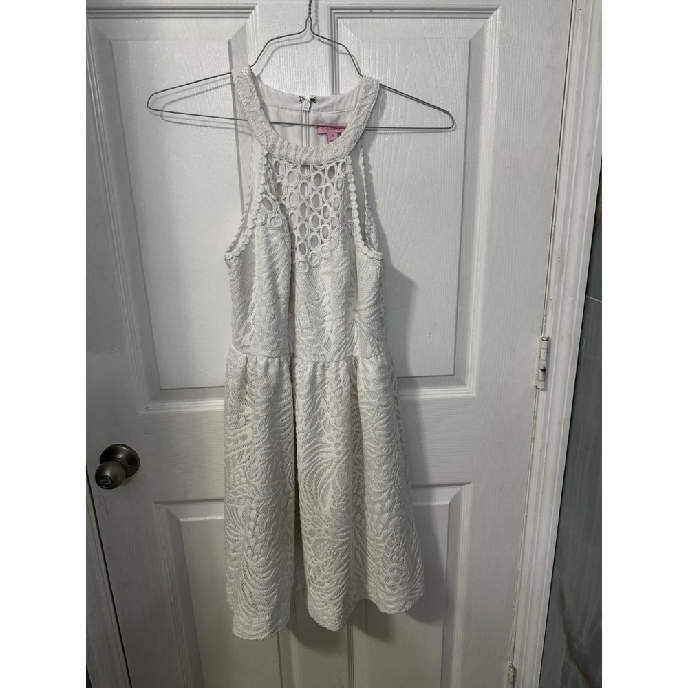 Lilly Pulitzer Kinley Dress Size 2 Resort White Lace Sleeveless Fit & Flare
